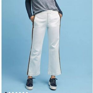 Anthropologie The Seafarer Striped Denim Trousers Made in Italy Size 27 New.